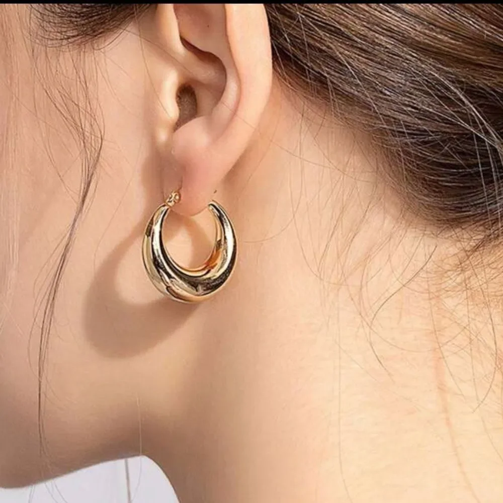 Elegant Gold Hoop Earrings M496